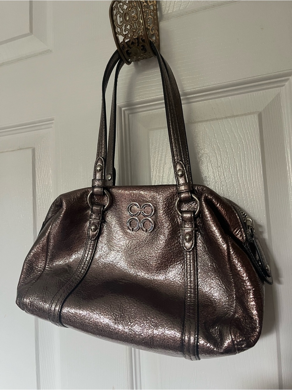 Coach Metallic Bronze Small Tote Handbag - y2k - vintage
